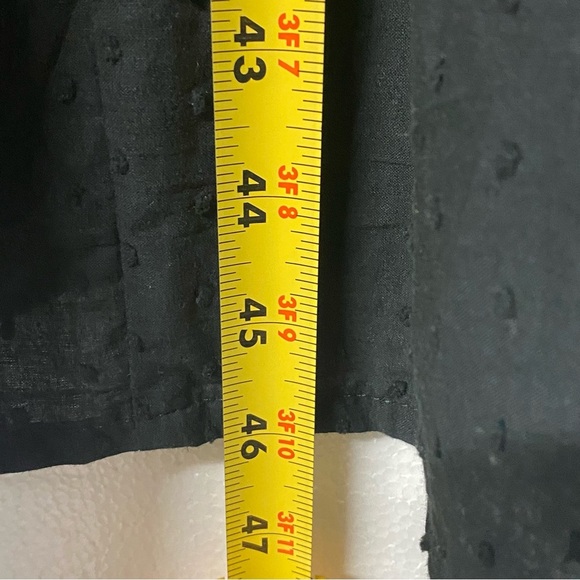 NATALIE MARTIN BLACK Small COTTON LONG SLEEVE TIERED MAXI DRESS Tassel V Neck - Picture 11 of 11